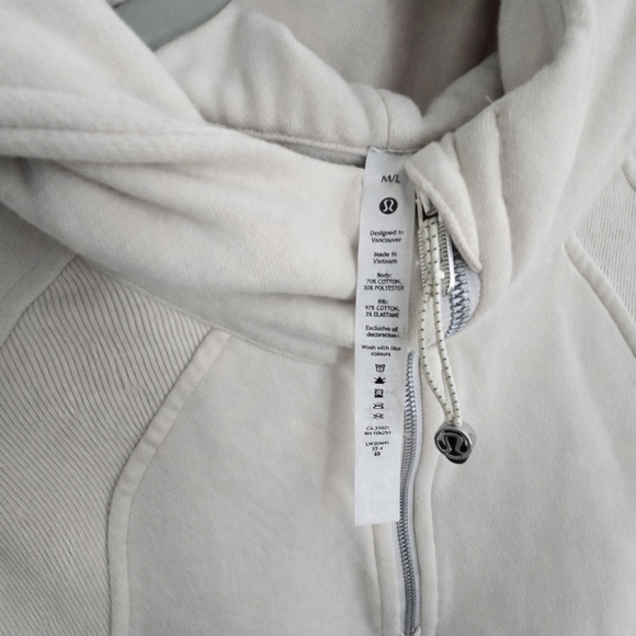 Lululemon Scuba Oversized Half Zip Hoodie Cream M/L - Picture 3 of 3